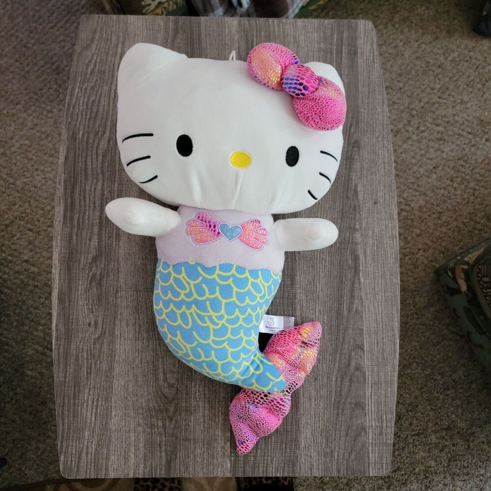 Hello Kitty Mermaid Plush/Stuffed Animal Sanrio (no tags) Pink Bow, 15 inch - Picture 2 of 14